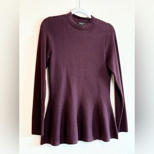 🪷Ann Taylor Factory Purple Fitted Peplum Long Sleeve Top🪷🌸